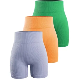 Seamless High-Waisted Workout Shorts - Pack of 3