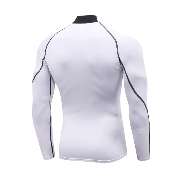 White - Men’s Compression Long Sleeve Shirt - Image 2