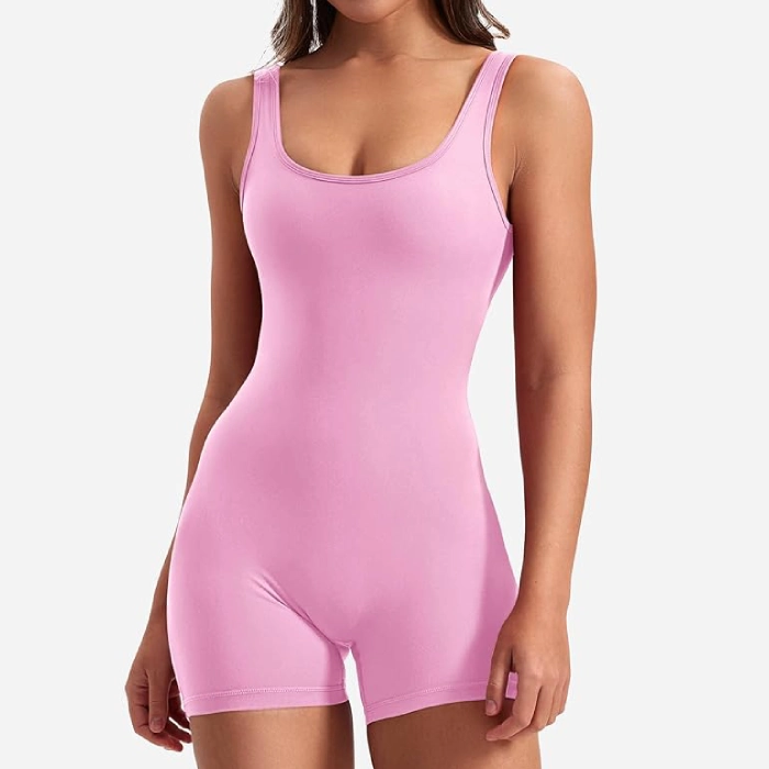 Pink - Women’s One-Piece Workout Jumpsuit - Image 3