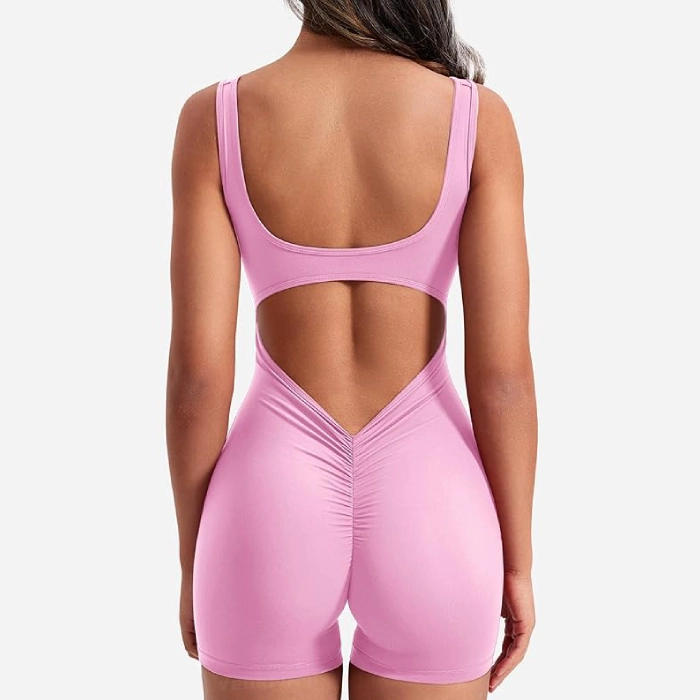 Pink - Women’s One-Piece Workout Jumpsuit - Image 2